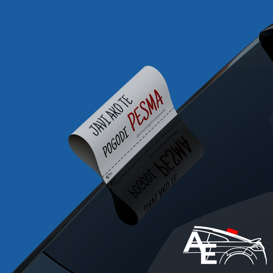 Auto Etiketa Javi ako te pogodi pesma